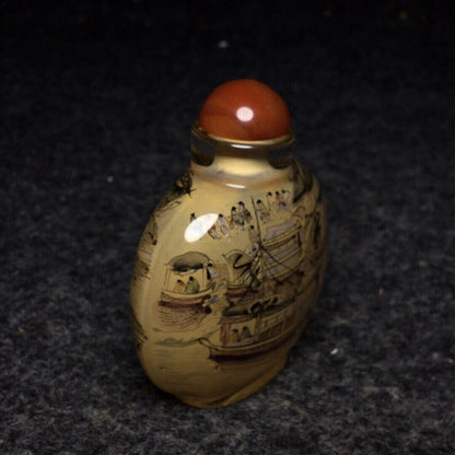 Ancient Chinese handmade interior painting ancient glazed snuff bottle