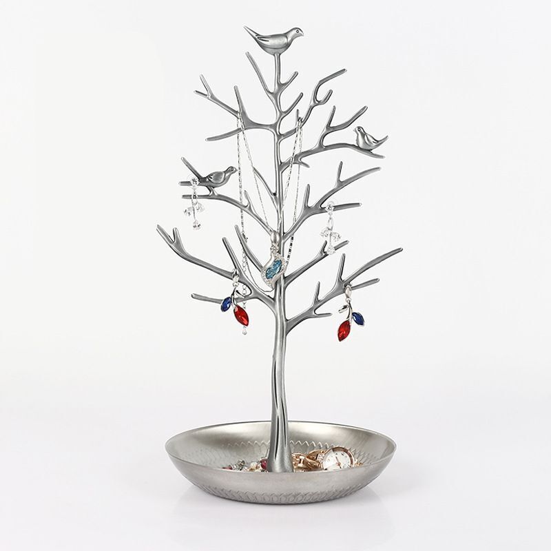 Jewelry Display Stands Metal Bird Tree Earrings Necklace Bracelet Holder 15x33cm