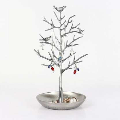 Jewelry Display Stands Metal Bird Tree Earrings Necklace Bracelet Holder 15x33cm