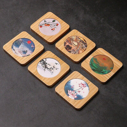 Bamboo Nano Ceramic Coasters|Tea Accessories|Tea Ceremony