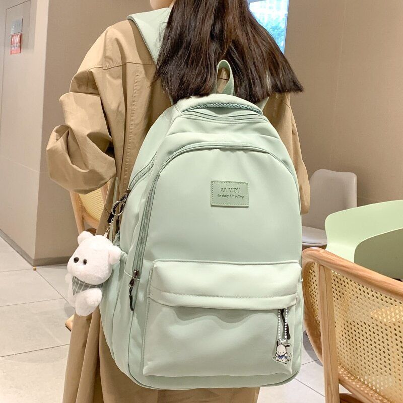 Women Pink Student Backpack Girl Travel School Bag Lady Book College Bag