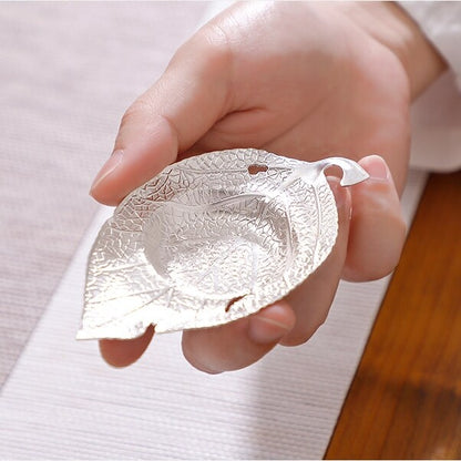 999 Sterling Silver Saucer For Tea Cup Full Handmade Leaf Shape Cup Coaster New