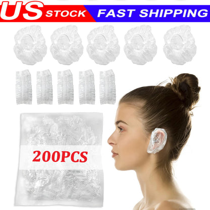 200X Clear Disposable Ear Protectors Waterproof Ear Covers for Hair Dye Bathing