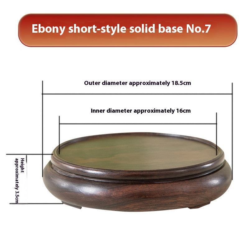 16cm Solid Wood Teapot Figure Buddha Vase Base Ebony Wood Carving Bracket