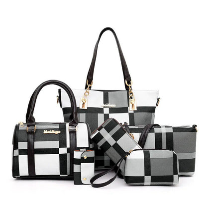 Handbags New 6 PCS Set Women Handbag Shoulder Bag Travel Ladies Crossbody Bag