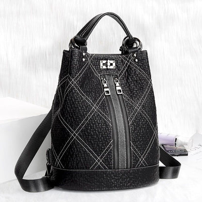 Sequins Leather Laptop Backpack Personality Lock Anti Theft Travel Back Pack 1PC