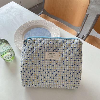 Cute Floral Travel Cosmetic Bag Clutch Handbags Student Girls Storage Bag Wallet