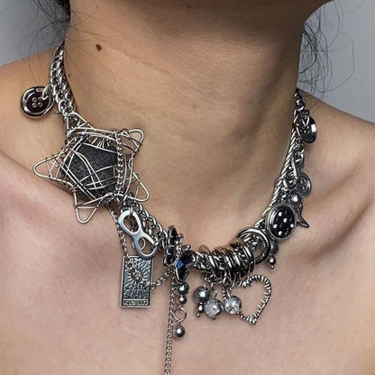 Original Punk Star Universe Choker Gothic Grunge Couple Necklace