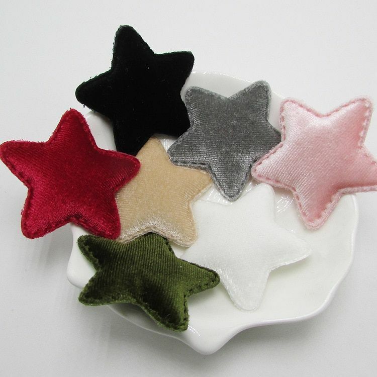 42Pcs/Lot 4.8cm Felt Star Shape Padded Appliques DIY Hairclips Accessories Patch