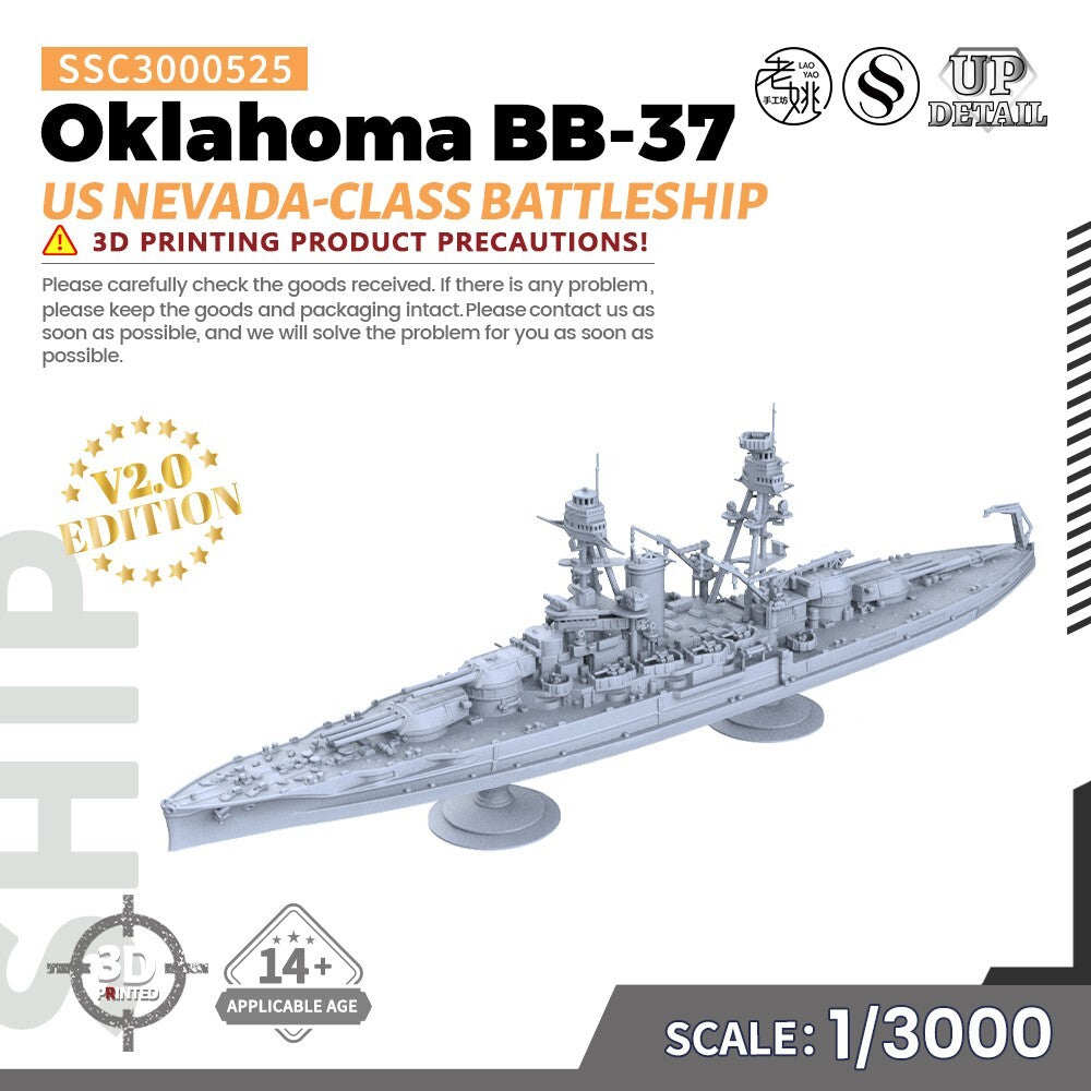 SSC3000525 1/3000 Military Model Kit US Oklahoma Nevada-class Battleship BB-37
