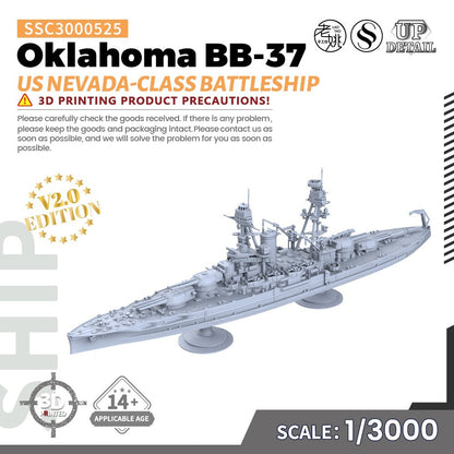 SSC3000525 1/3000 Military Model Kit US Oklahoma Nevada-class Battleship BB-37