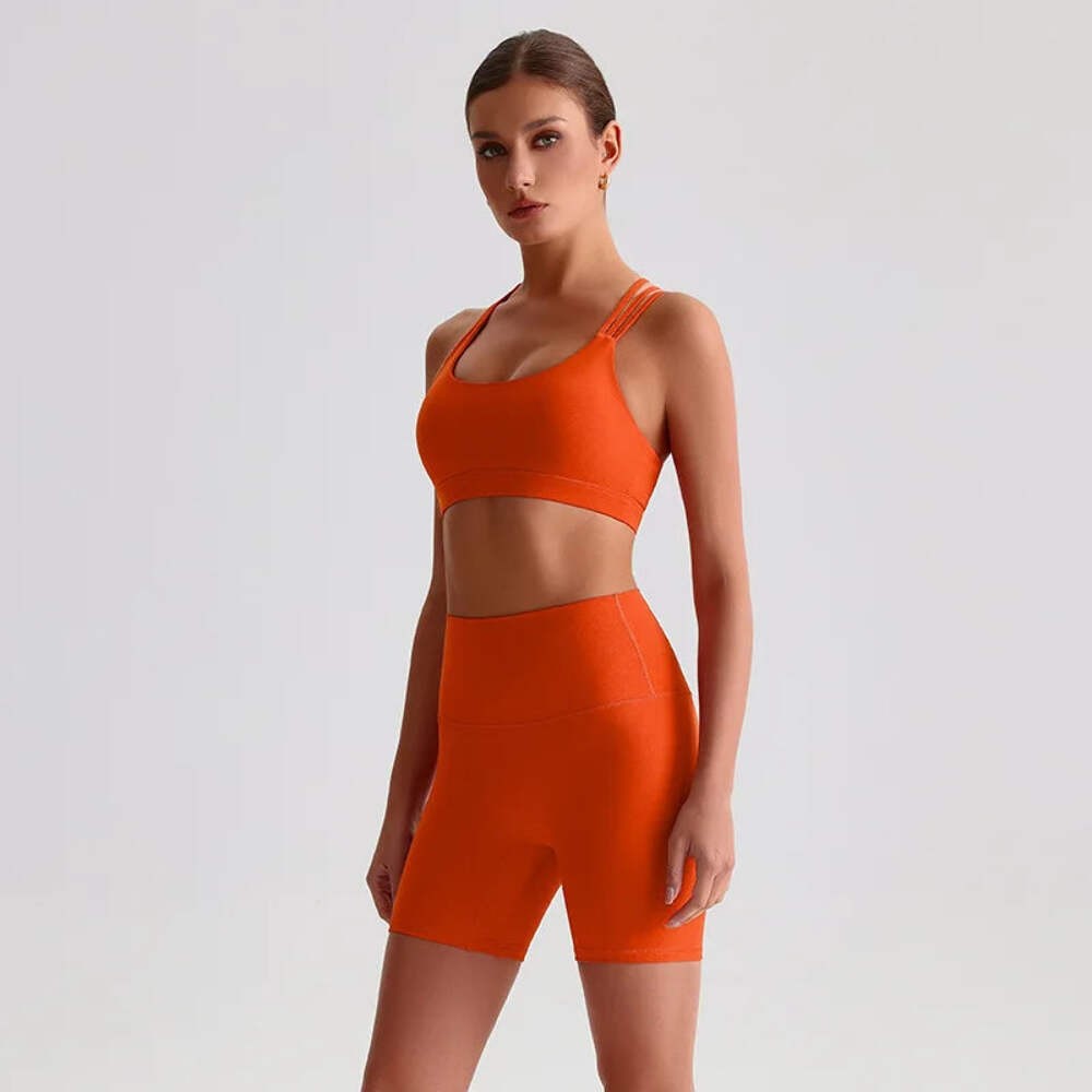 Women Gym Yoga Set – Spaghetti Strap Sports Bra & Leggings