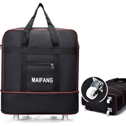 Large Capacity Foldable Luggage Trolley Bags Oxford Expendable Wheel Travel Bags