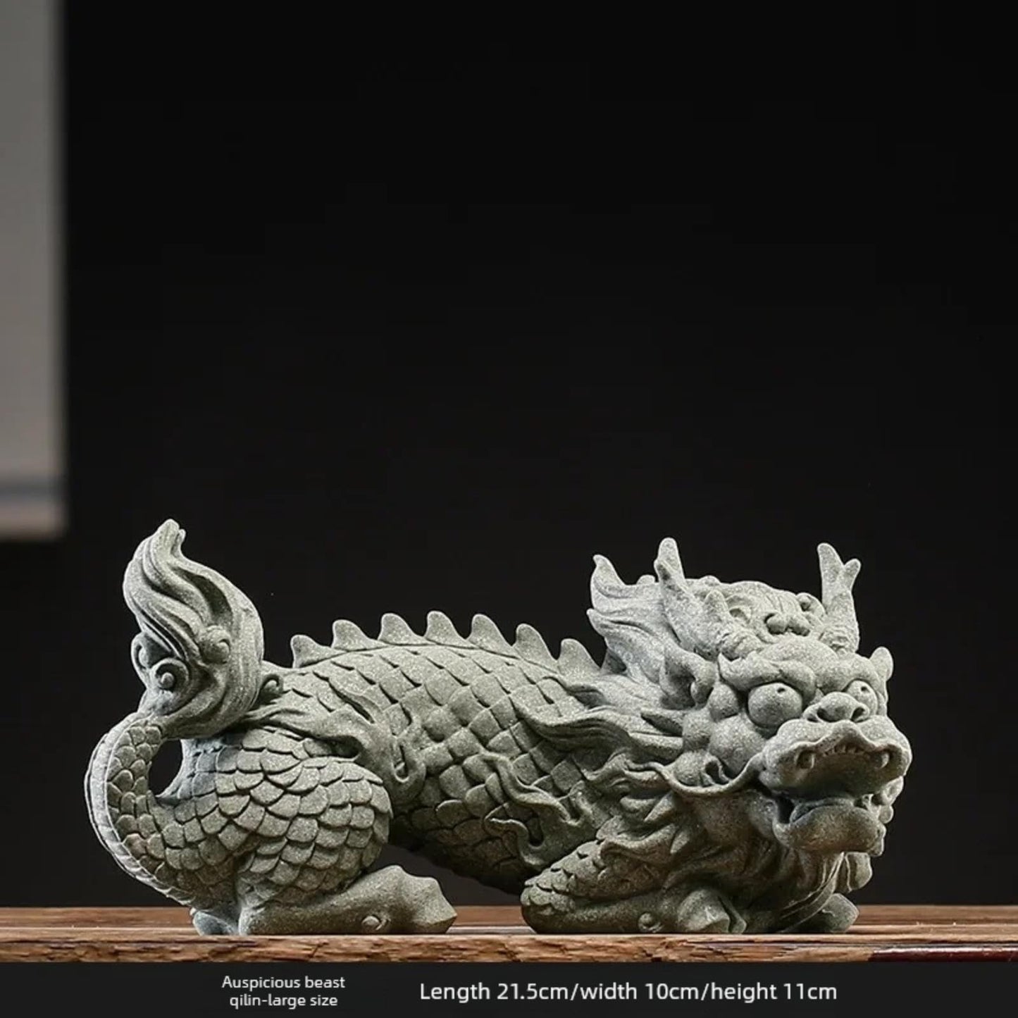 Sandstone Kylin Tea Pet Ornaments 21.5cm Tea Statue Kung Fu Teaware Tea Play