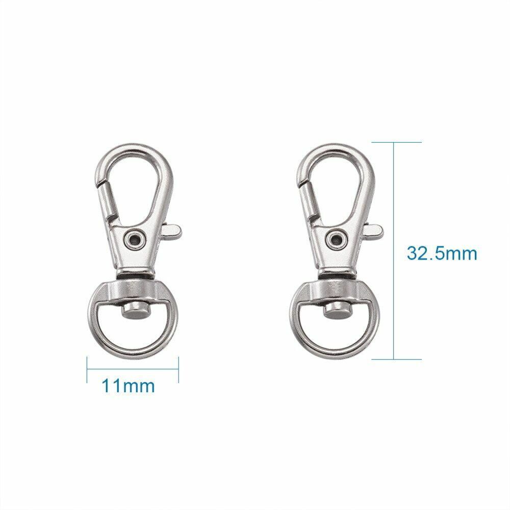 100Pcs/Lot Alloy Swivel Lanyard Snap Hooks Claw Clasps DIY Jewelry Making Supply