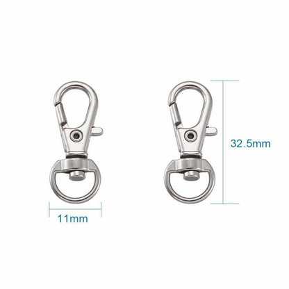 100Pcs/Lot Alloy Swivel Lanyard Snap Hooks Claw Clasps DIY Jewelry Making Supply