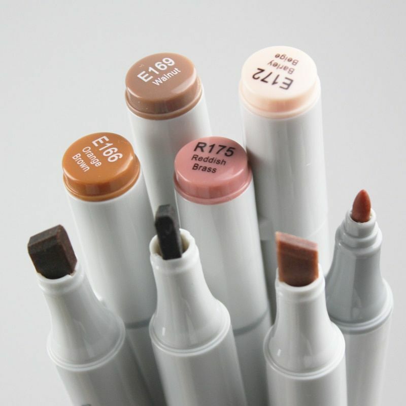 Finecolour Markers Brown Blue Color Double-Ended Art Sketch Drawing Marker Pen