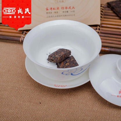 100g Mengku Rongshi Puer Tea Mu Ye Chun 3 Years Aged Ripe Puerh Tea Brick