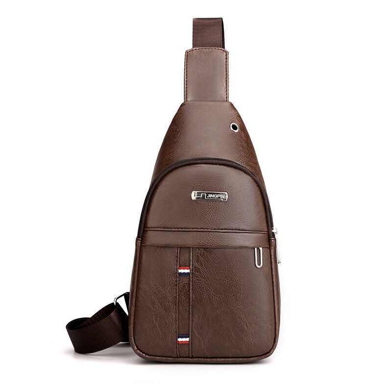 Fashion Shoulder Bag Chest Pack Canvas USB Charging Crossbody Handbag Waist Pack