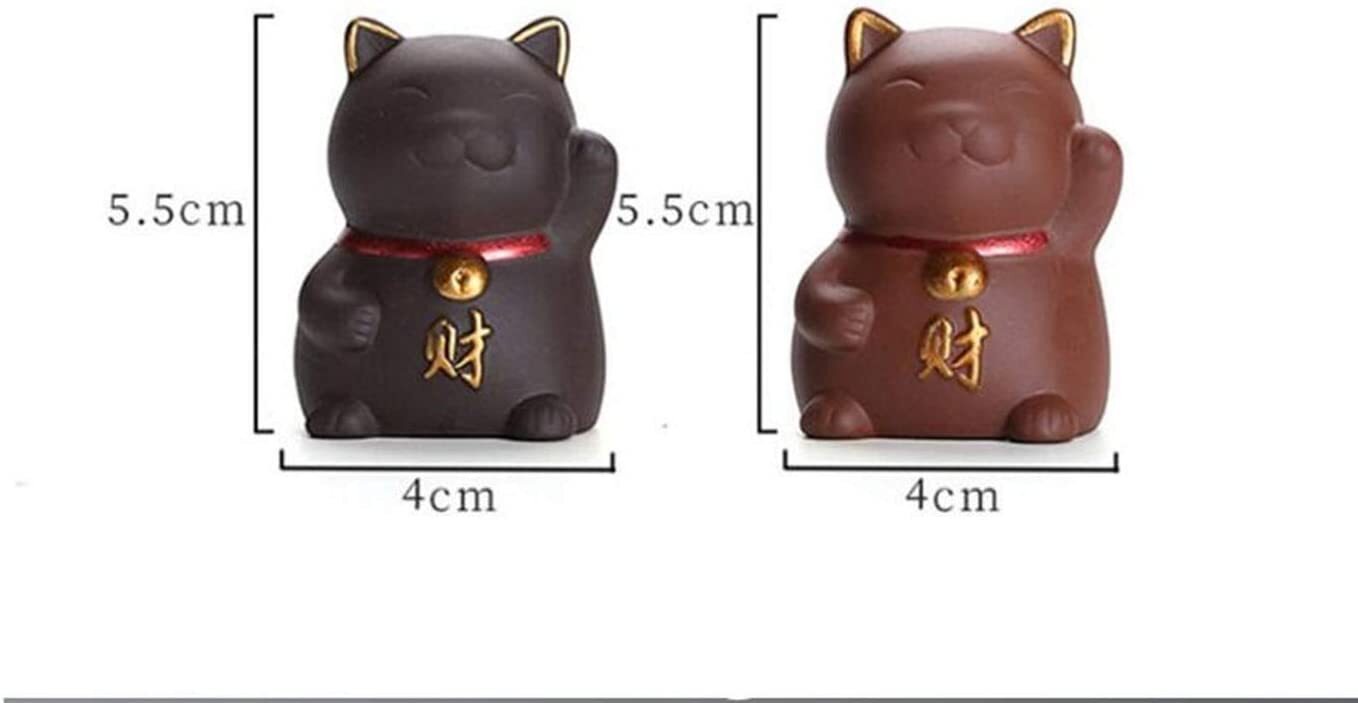 Purple Clay Tea Pet for Tea Ceremony Lucky Cat Figurine Ornament Tea Accessories