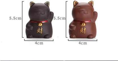 Purple Clay Tea Pet for Tea Ceremony Lucky Cat Figurine Ornament Tea Accessories