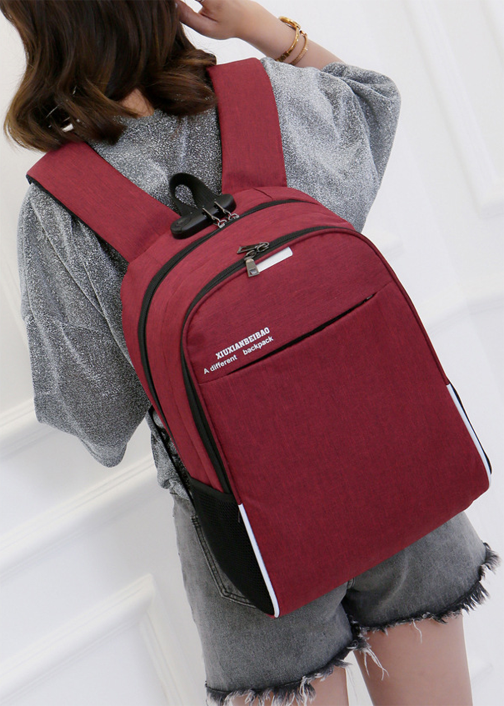 16"Laptop Men's Backpack Travel Anti-Theft USB Charging Shoulder Bag Outdoor