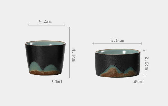 Handpainted Mountain Ceramic Teacup Chinese Gongfu Tea Cup