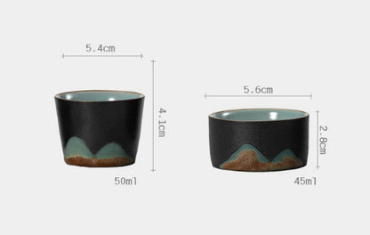 Handpainted Mountain Ceramic Teacup Chinese Gongfu Tea Cup