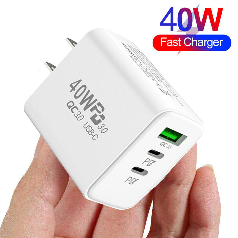 Dual PD 40W Fast Wall Charger Power Adapter For iPhone 15 Pro Max 14 13 Plus lot