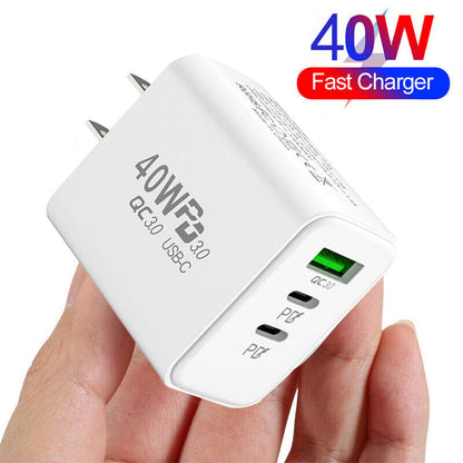 Dual PD 40W Fast Wall Charger Power Adapter For iPhone 15 Pro Max 14 13 Plus lot
