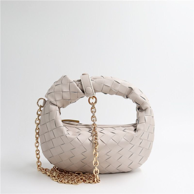 Genuine Leather Pleated Bag Weaving Handbags Shoulder Messenger Bag 24*12*21 CM