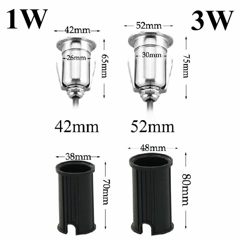 Outdoor Lighting IP67 DC12V 3W Garden Yard Step Stairs Floor Deck LED Recessed