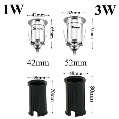 Outdoor Lighting IP67 DC12V 3W Garden Yard Step Stairs Floor Deck LED Recessed
