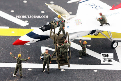 1/72 7Pcs/Set NATO Air Force Ground Service 7-man model with ladder+pilot