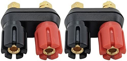 2 Pack Gold Plated Dual Binding Posts w\ 4mm Banana Plug Jacks