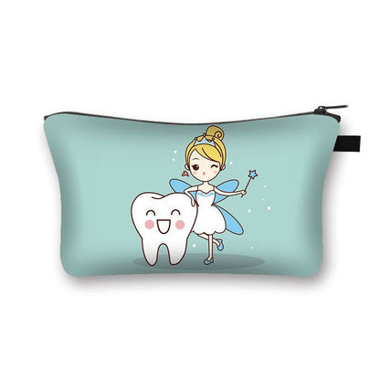 Cartoon Print Cosmetic Case Makeup Bag Organizer Travel Storage Purse 15*13*21CM