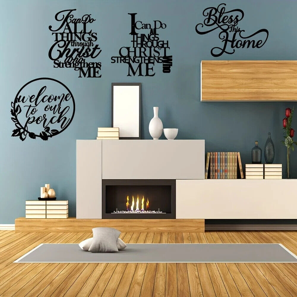 1pc, Metal Art Decoration Indoor Letter Patterned Wall Hanging Wall Decorations