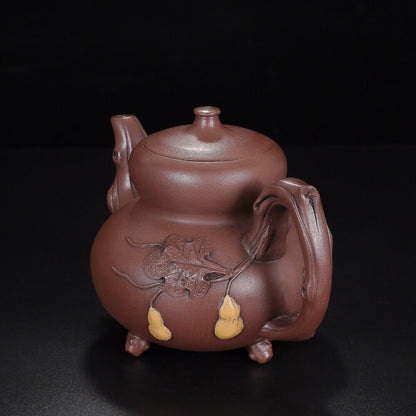 Chinese Yixing Zisha Clay Handmade Exquisite Teapo （福禄 底款：汪寅仙）