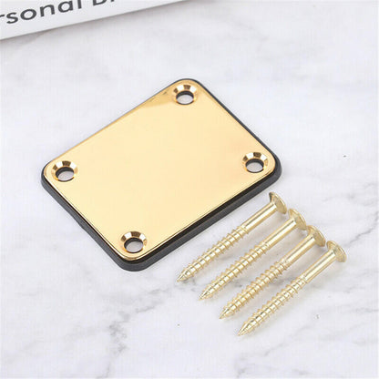 Gold Neck Plate w/ 4 Screws For Strat Tele LP SG Jazz Bass Electric Guitars yy