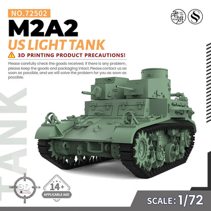 SSMODEL SS72502 1/72 25mm Military Model Kit US M2A2 Light Tank