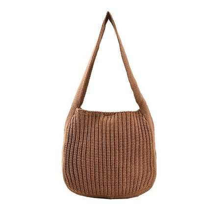 Shoulder Large Handbags Autumn Winter Knitting Shopping Handle Women Shopper Bag