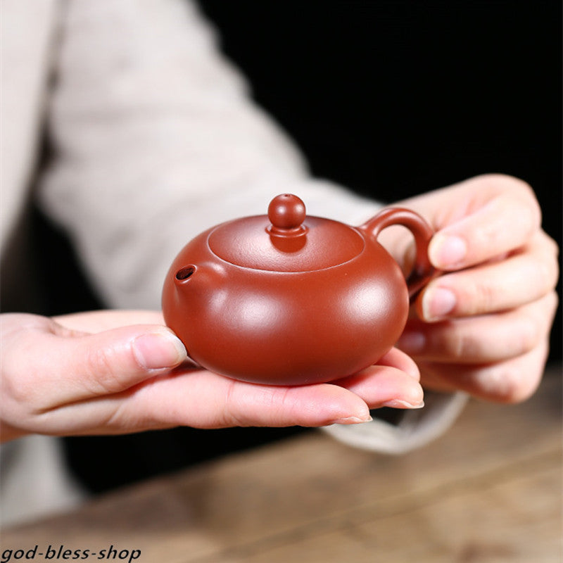 3.4oz Real Yixing Zisha Teapot Handmade Dahongpao Clay Ball Shaped Infuser Xishi