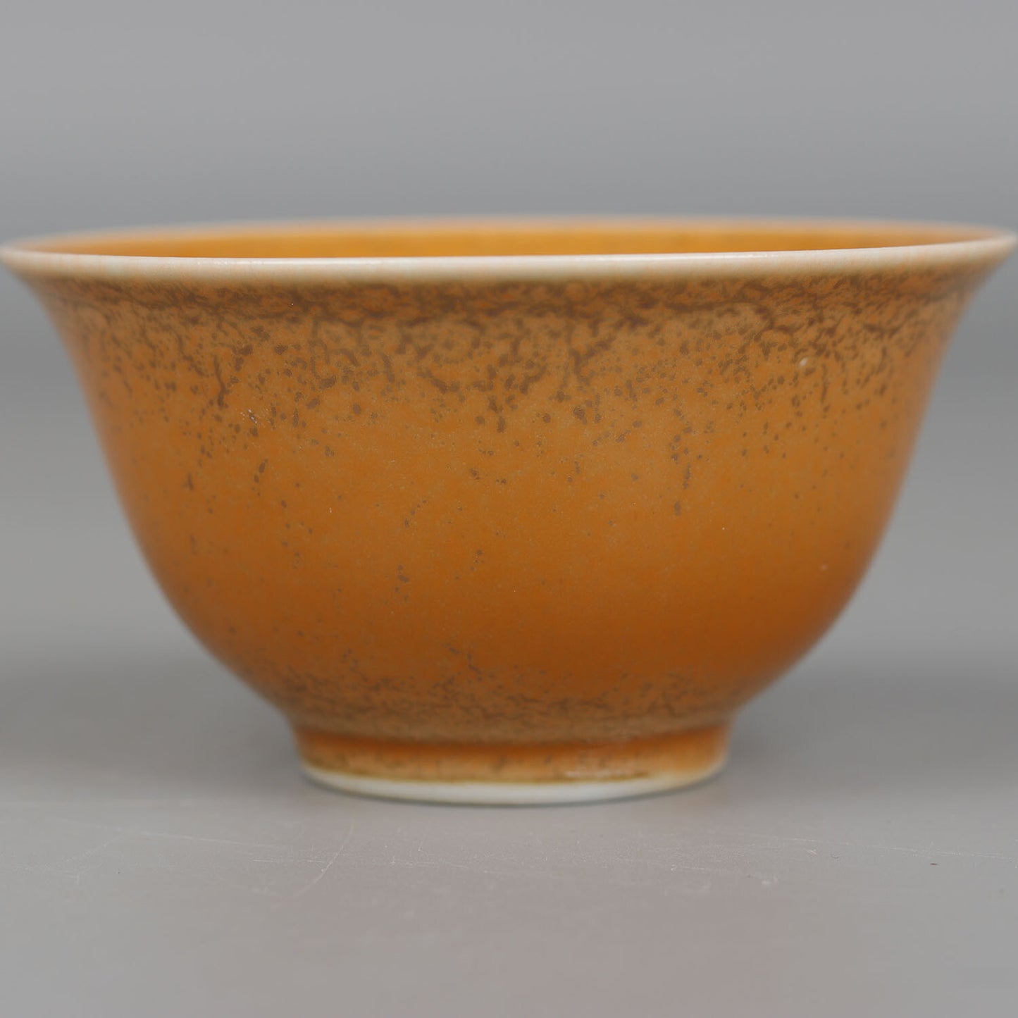 3.3" Collection Chineses Qing Porcelain Fambe Yellow Glaze Small Cup