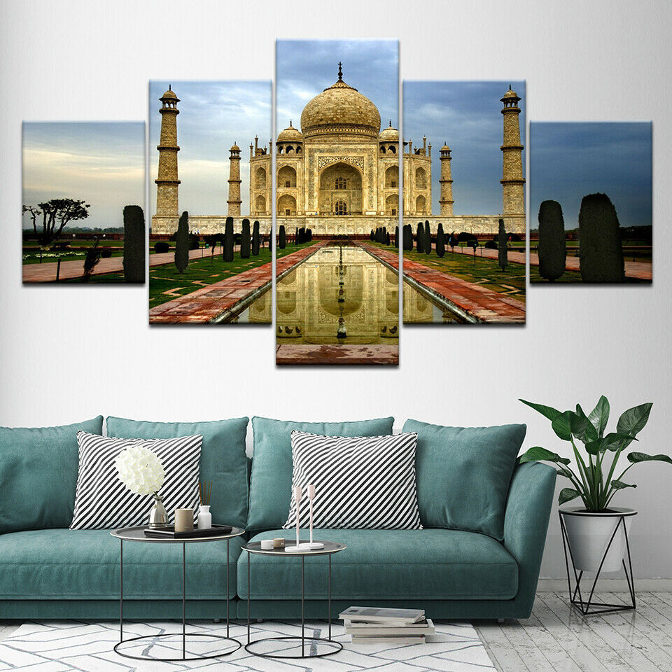 Canvas Wall Art HD Prints Poster Frame 5 Pieces Taj for Living Room No Framed