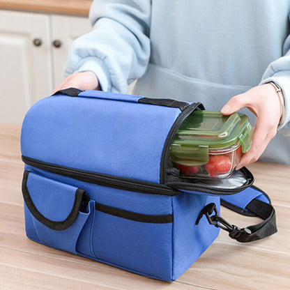 Insulation Pack Lunch Bag Double-layer Fresh-keeping Bag Picnic Pouch Ice Pack