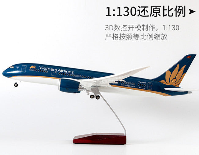1:130 43CM Vietnam Airlines BOEING 787 Plane Landing Gear Resin Aircraft Model