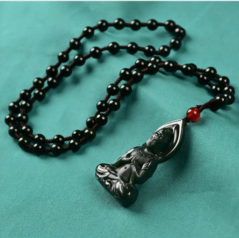 Certificate Hetian Jade Pendant Green Jade Guanyin Buddha Pendant Amulet