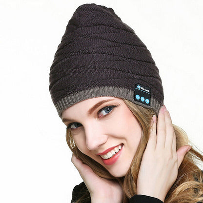 Bluetooth 5.0 Headset Wireless Headphone Warm Smart Music Beanie Hat Cap speaker