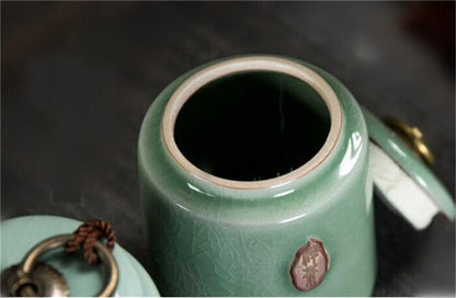 Traditional Ceramics Tea Box Sealed Tank Storage Bottle Candy Jar Spices Caddy