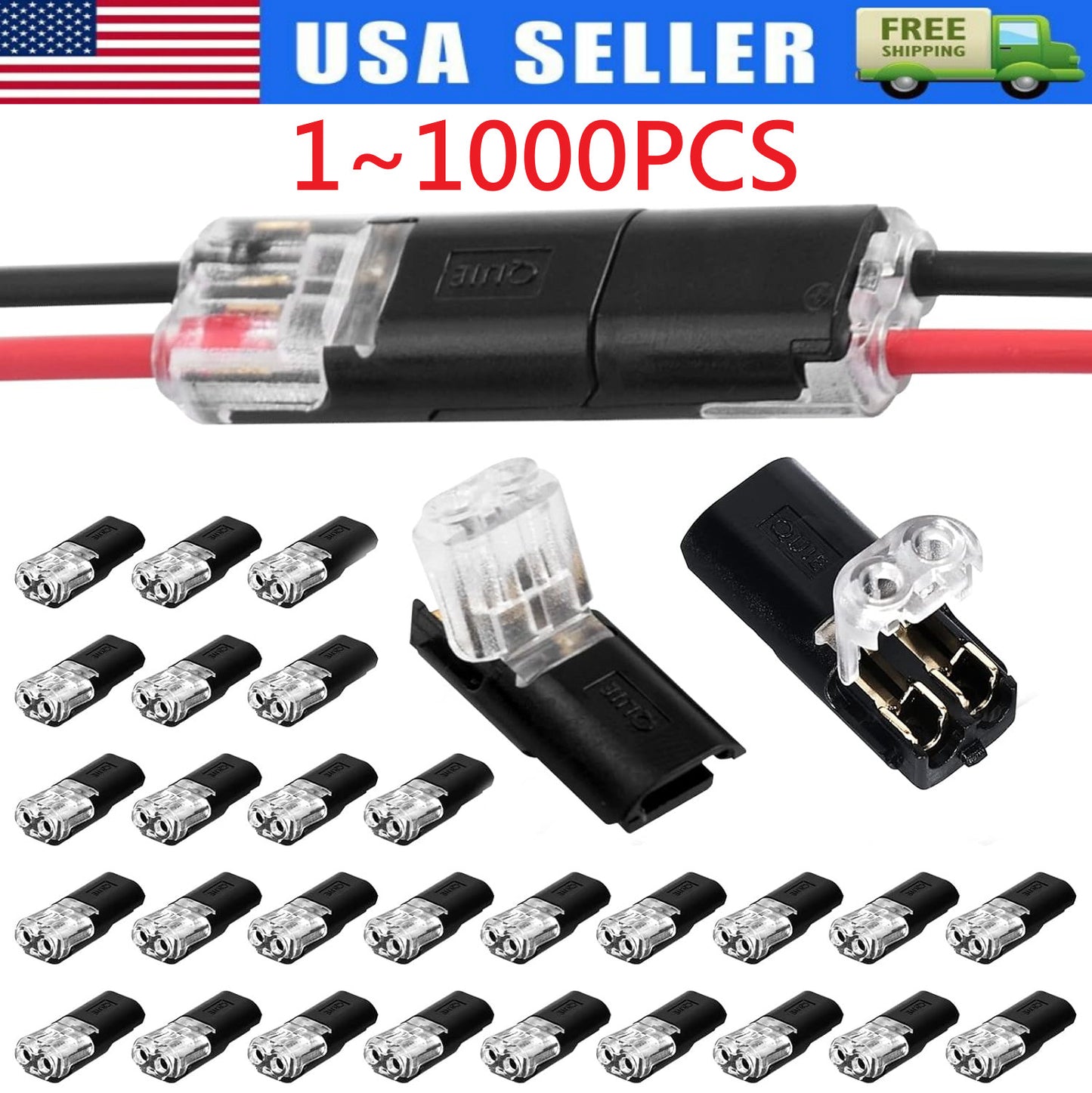 2 Pin Waterproof Electrical Connector Car Automotive Wire Plug Terminal LOT